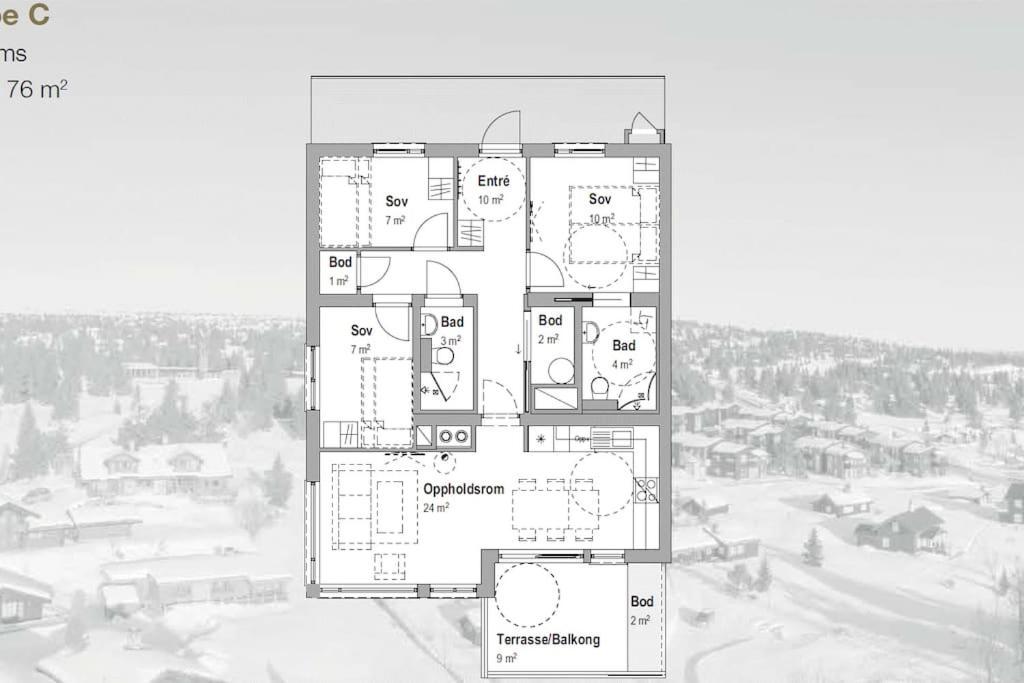 Beautiful Penthouse With Panoramic View At Sjusjoen Apartman Kültér fotó